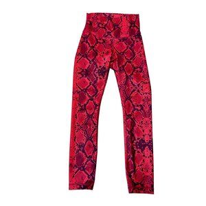 Lululemon Wunder Under Leggings High Rise Red Snake Skin size 2